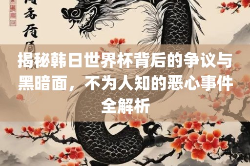 揭秘韩日世界杯背后的争议与黑暗面，不为人知的恶心事件全解析