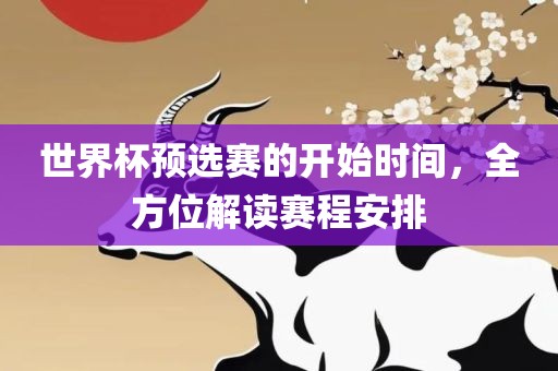 世界杯预选赛的开始时间，全方位解读赛程安排