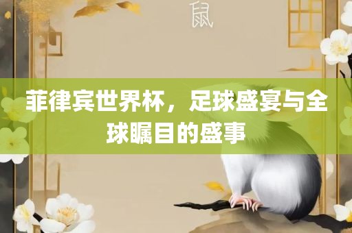 菲律宾世界杯，足球盛宴与全球瞩目的盛事