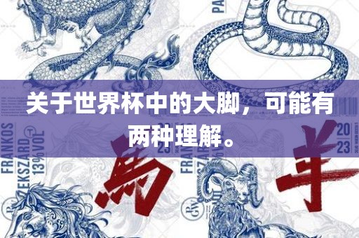关于世界杯中的大脚，可能有两种理解。
