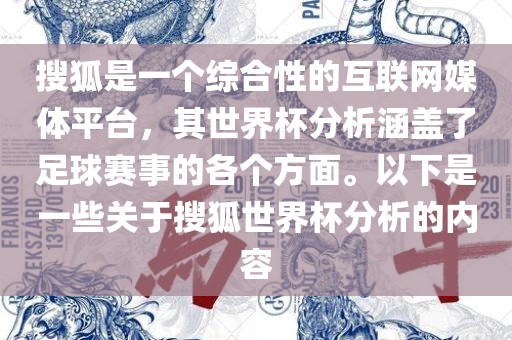 搜狐是一个综合性的互联网媒体平台，其世界杯分析涵盖了足球赛事的各个方面。以下是一些关于搜狐世界杯分析的内容