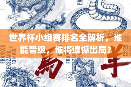 世界杯小组赛排名全解析，谁能晋级，谁将遗憾出局？