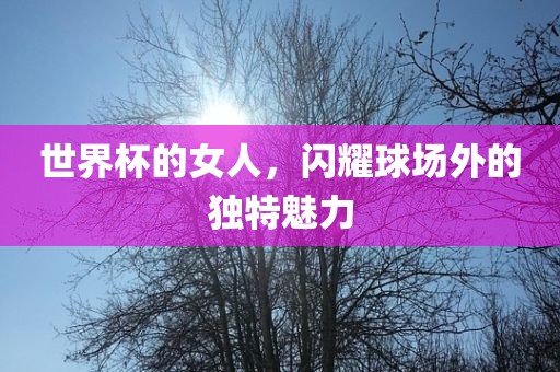 世界杯的女人，闪耀球场外的独特魅力