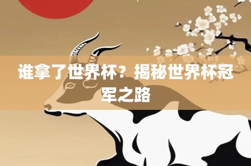 谁拿了世界杯？揭秘世界杯冠军之路