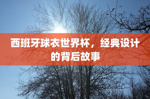 西班牙球衣世界杯，经典设计的背后故事