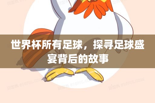 世界杯所有足球，探寻足球盛宴背后的故事