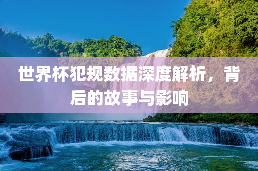 世界杯犯规数据深度解析，背后的故事与影响
