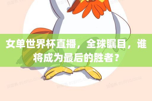 女单世界杯直播，全球瞩目，谁将成为最后的胜者？眉山市正发家政服务有限公司