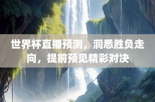 世界杯直播预测，洞悉胜负走向，提前预见精彩对决