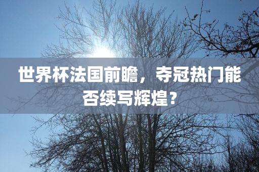 世界杯法国前瞻，夺冠热门能否续写辉煌？