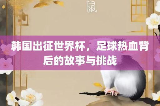 韩国出征世界杯，足球热血背后的故事与挑战