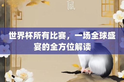 世界杯所有比赛，一场全球盛宴的全方位解读